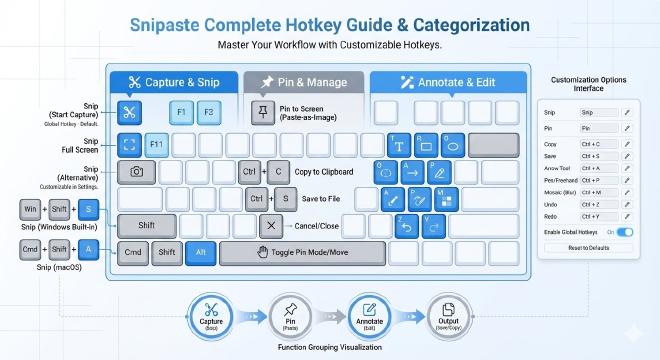 快捷键完整列表与分类展示